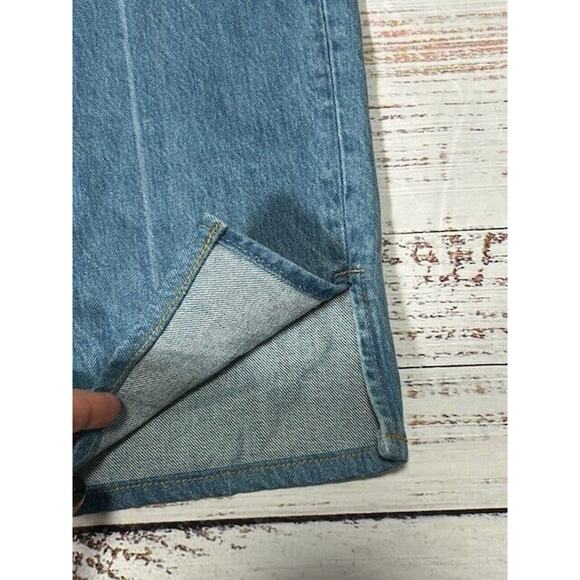 Anine Bing Womens Roy Jeans Nordic Blue‎ Button Fly Split Hem Flare Leg Size 31 - Picture 4 of 13